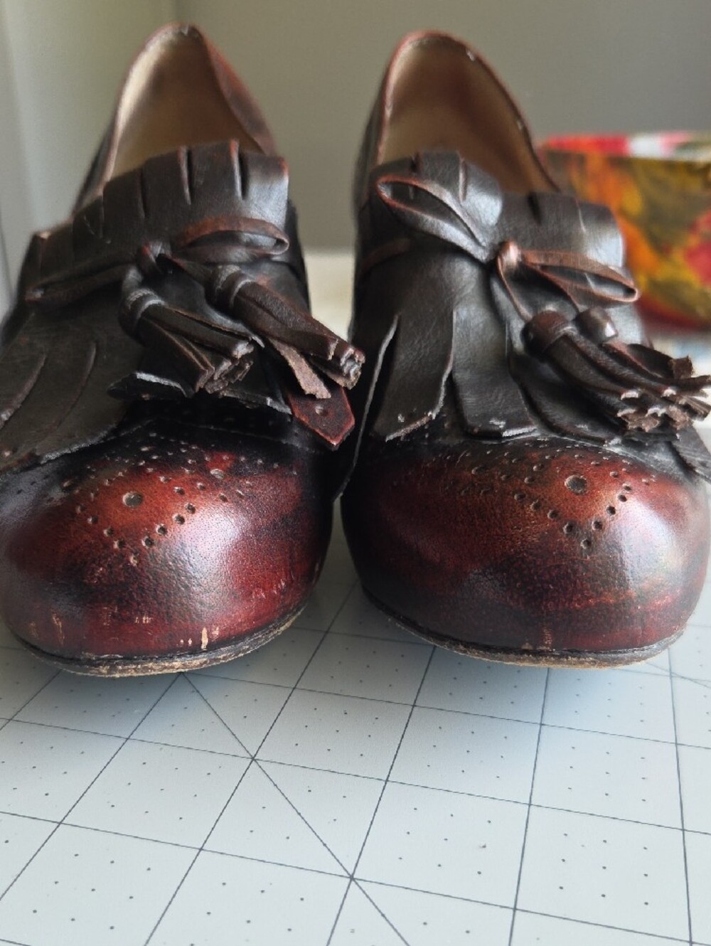 Frye Womens Leather Tassel Heeled Plateform - Brown - Picture 13 of 15